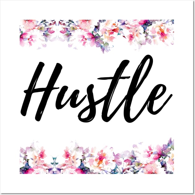 Floral Hustle Black Wall Art by TheBossBabe